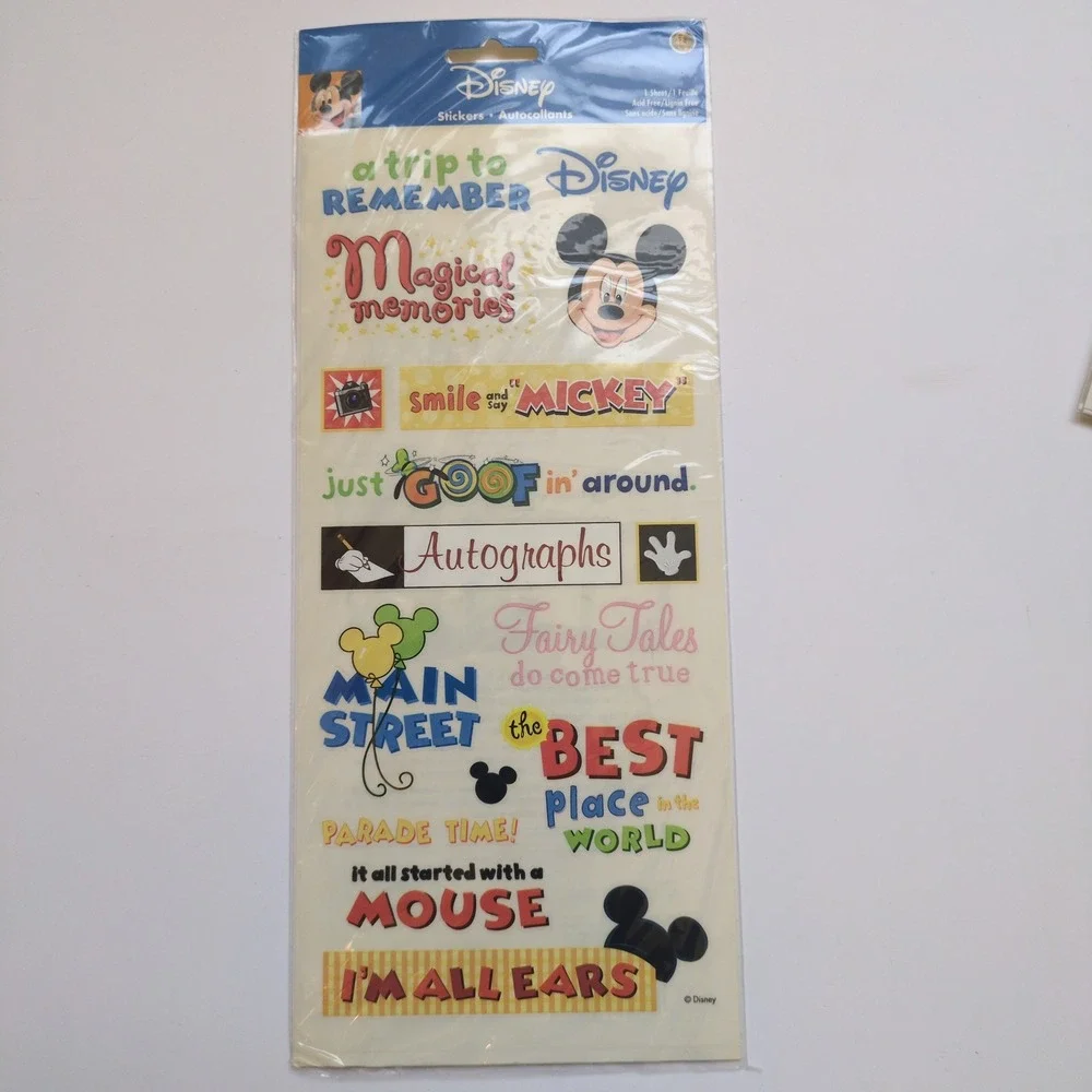 Vtg Sandylion Disney Scrapbook Stickers & Die Cut Lot‎ Mickey Minnie Goofy Trip